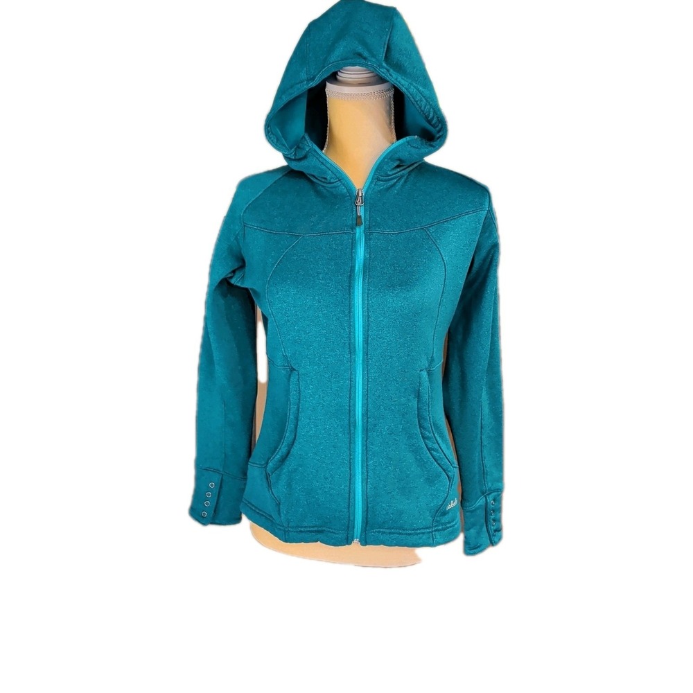 Cabela's Women's Hooded Jacket Athletic Size S Turquoise Pockets Inside & Out